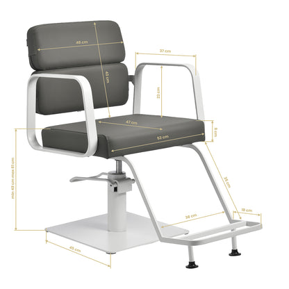 Fauteuil coiffeur Portiva Blanc & Gris