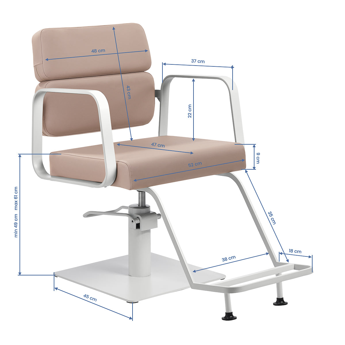 Fauteuil coiffeur Portiva Blanc & Beige