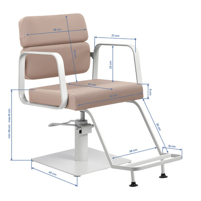 Fauteuil coiffeur Portiva Blanc & Beige
