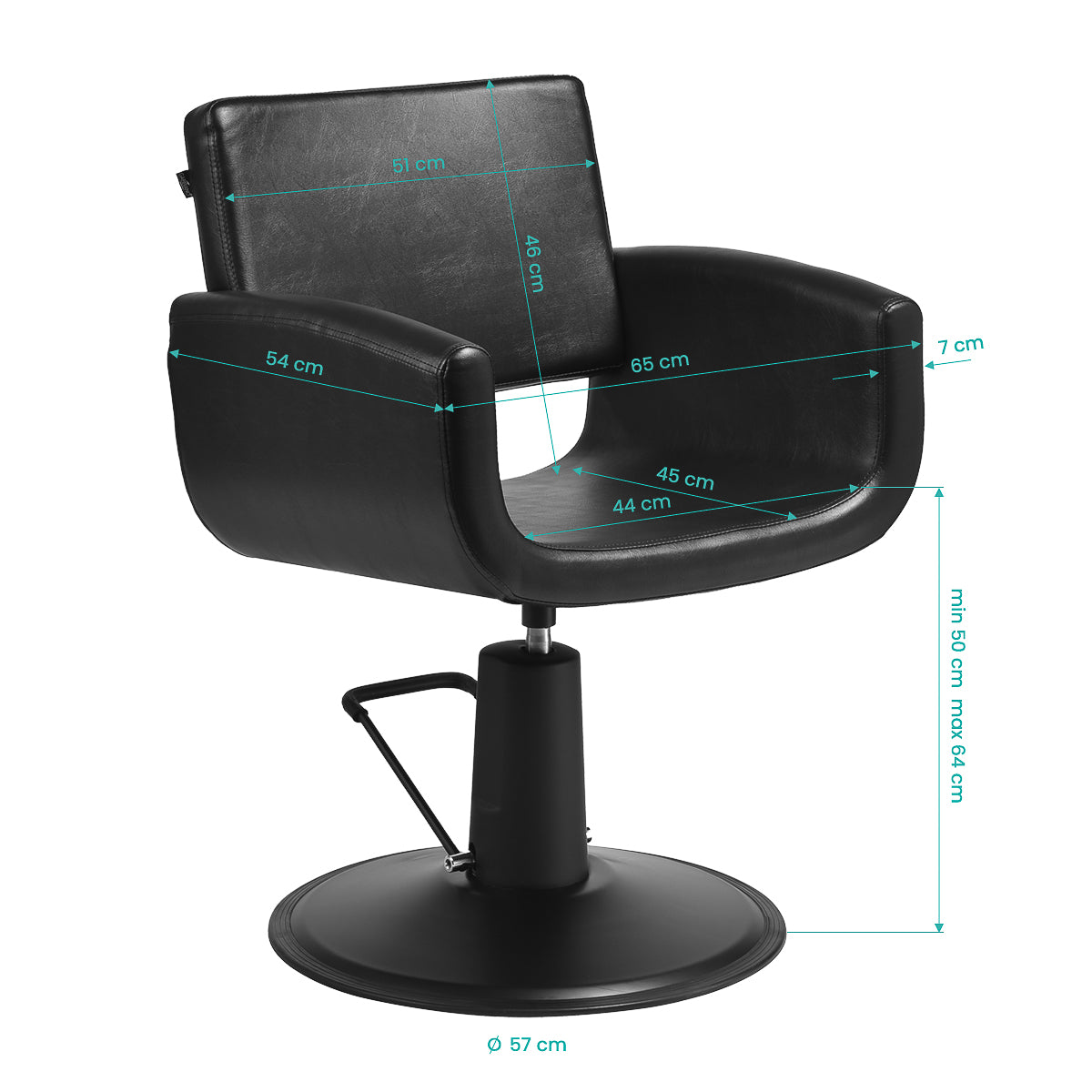 Fauteuil coiffeur Matira Noir (base noire)