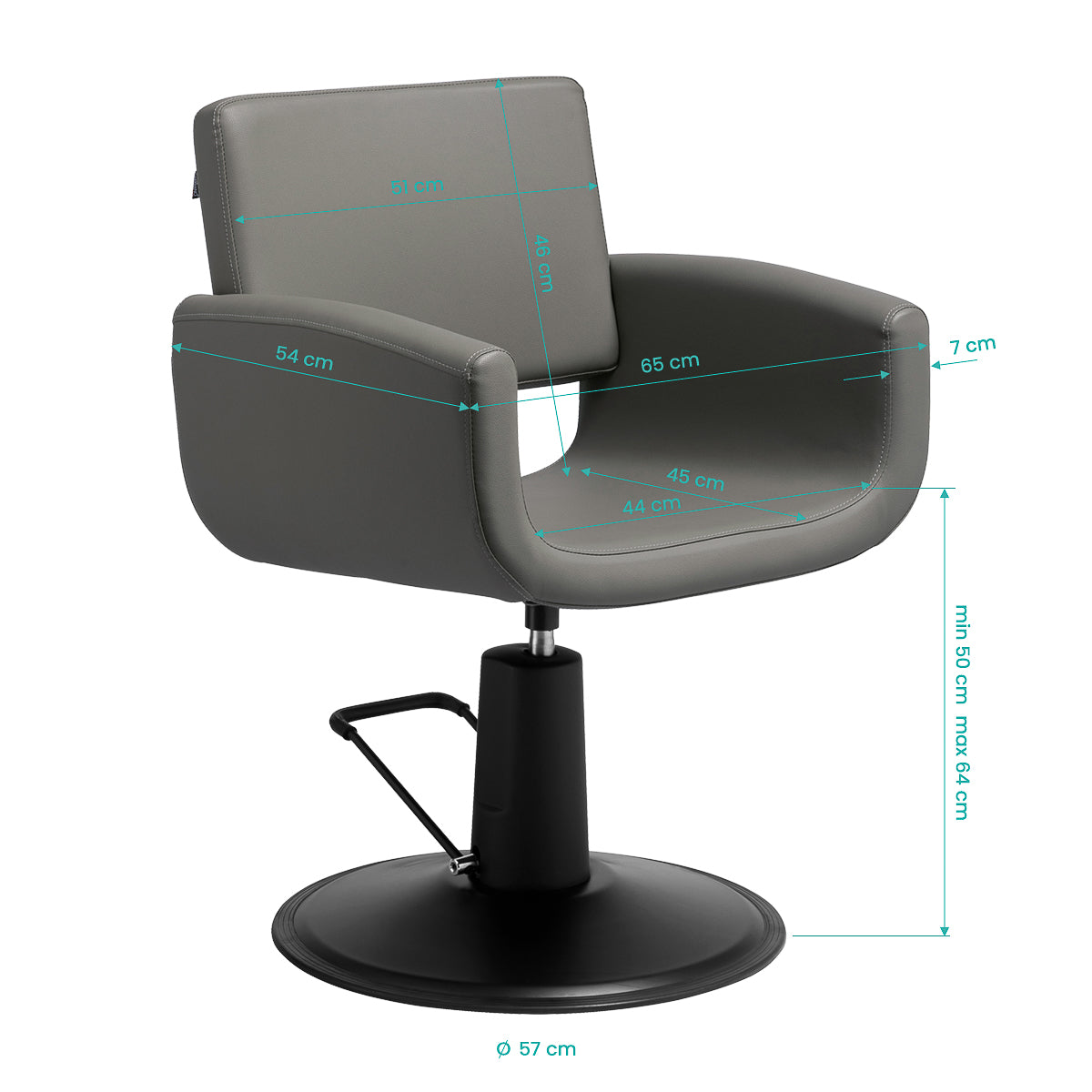 Fauteuil coiffeur Matira Gris (base noire)