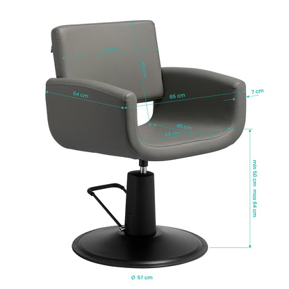 Fauteuil coiffeur Matira Gris (base noire)