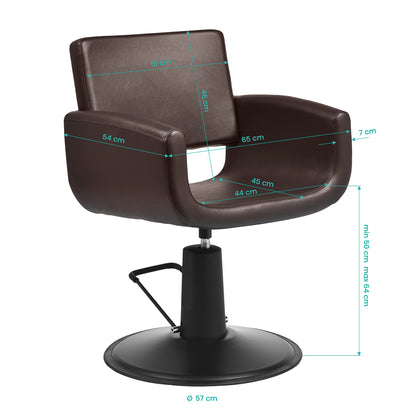 Fauteuil coiffeur Matira Brun (base noire)