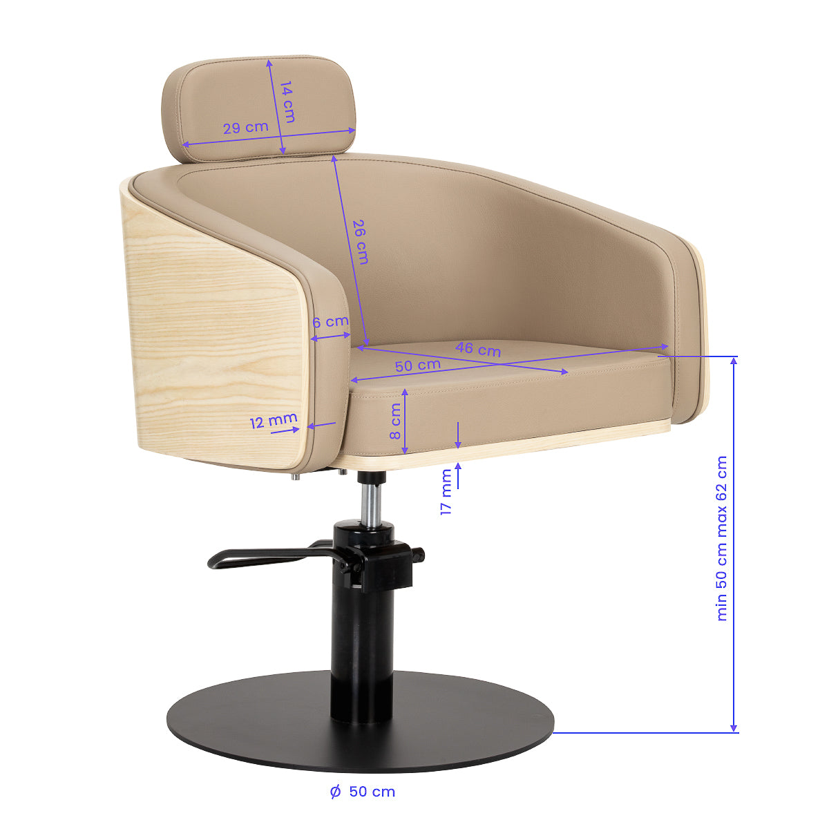 Fauteuil coiffeur Westra Beige (base noire)