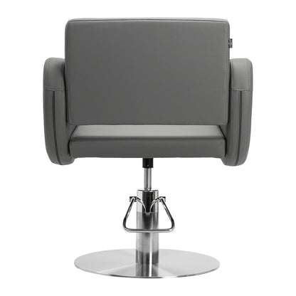 Fauteuil coiffeur Sevona Gris (base inox)