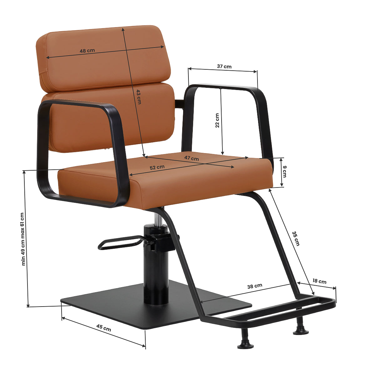 Fauteuil coiffeur Portiva Noir & Orange