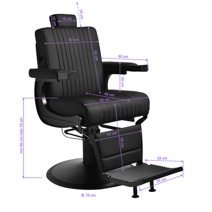 Fauteuil barbier Mason Noir (structure noire)