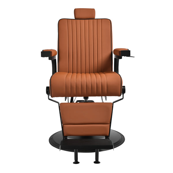 Fauteuil barbier Mason Brun (structure noire)
