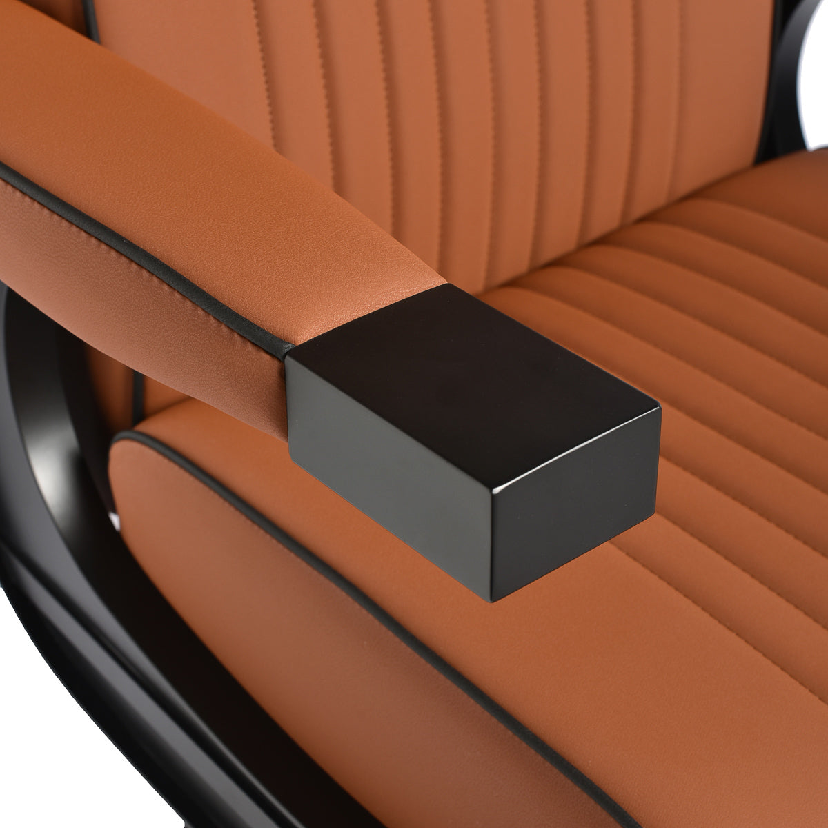 Fauteuil barbier Mason Brun (structure noire)