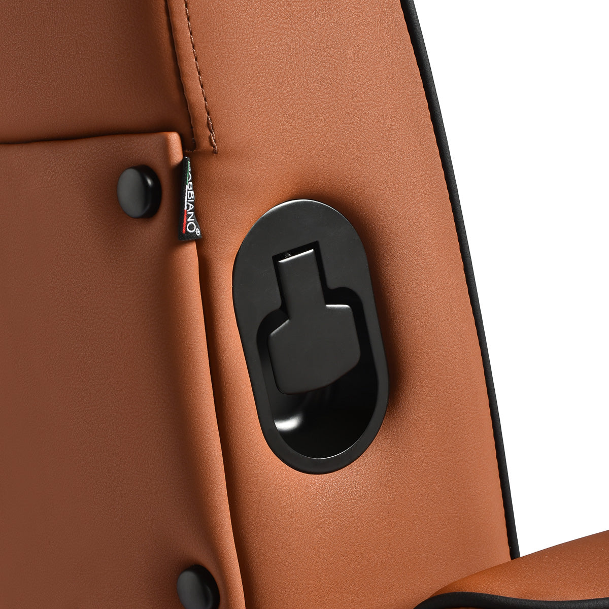 Fauteuil barbier Mason Brun (structure noire)