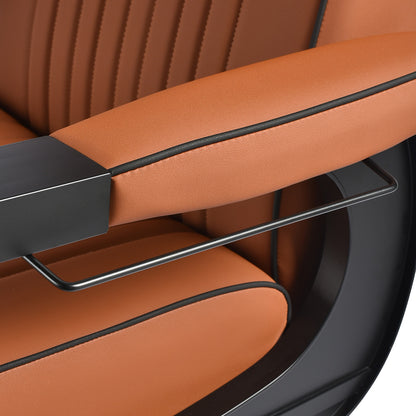 Fauteuil barbier Mason Brun (structure noire)