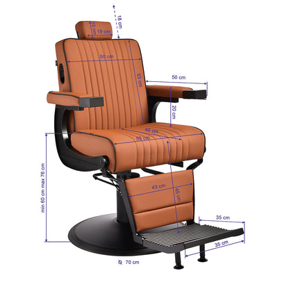 Fauteuil barbier Mason Brun (structure noire)