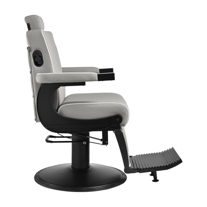 Fauteuil barbier Mason Gris (structure noire)