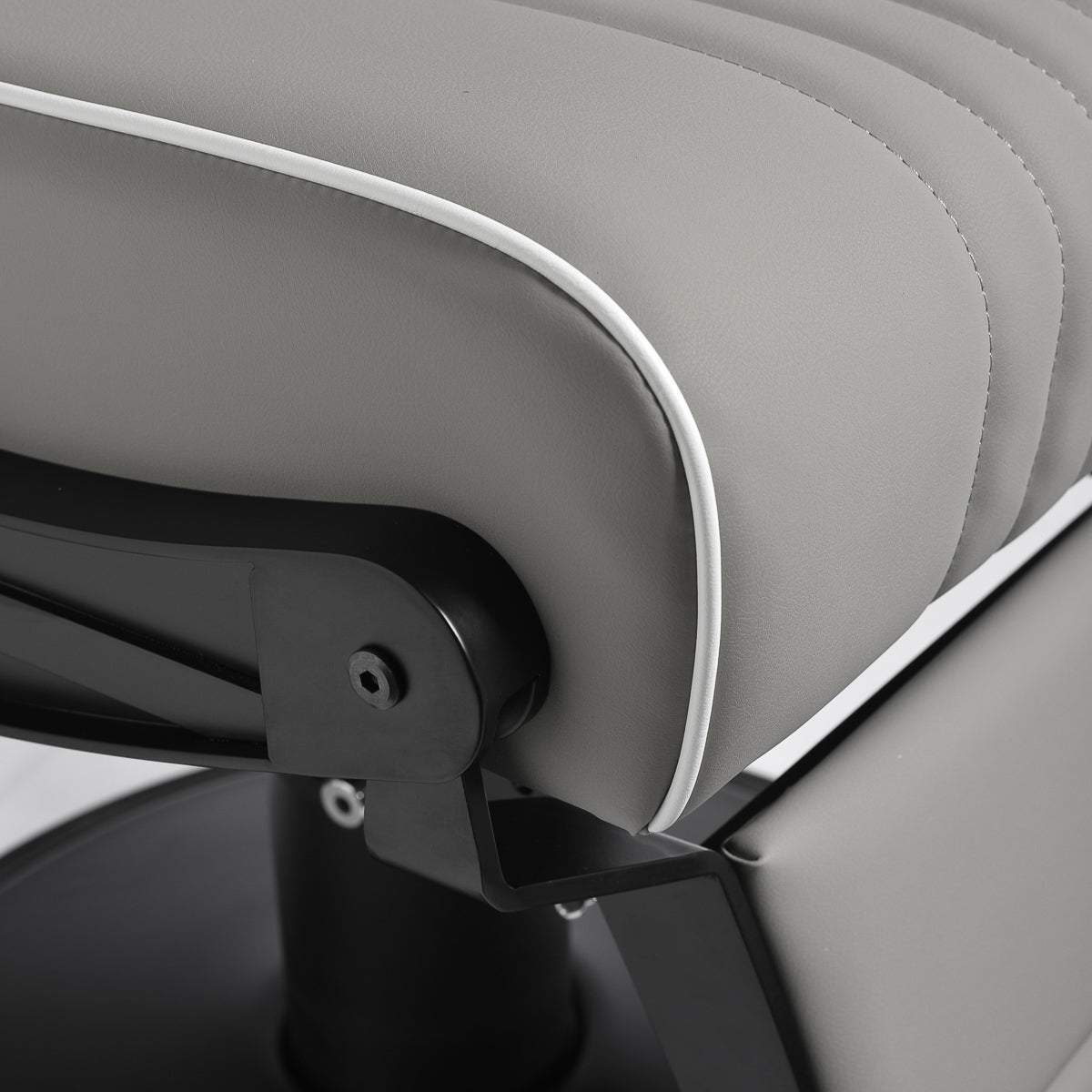 Fauteuil barbier Mason Gris (structure noire)