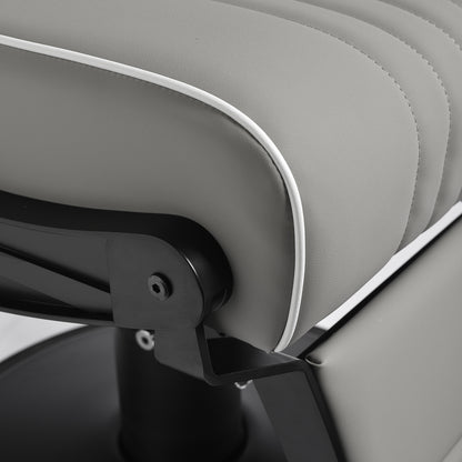 Fauteuil barbier Mason Gris (structure noire)