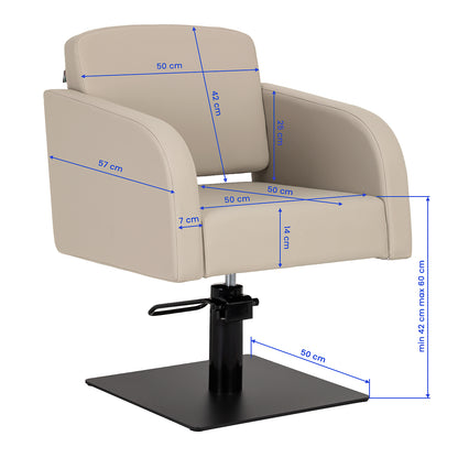 Fauteuil coiffeur Elara Gris Beige (base noire)