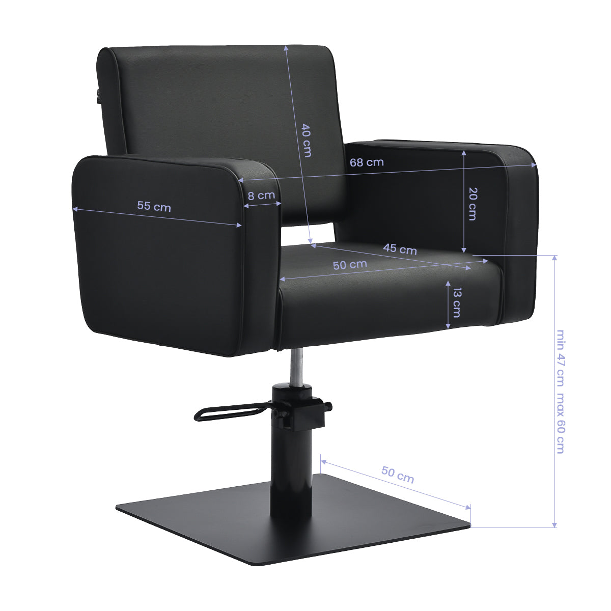 Fauteuil coiffeur Sierra Noir (base noire)