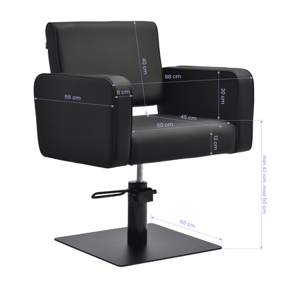 Fauteuil coiffeur Sierra Noir (base noire)