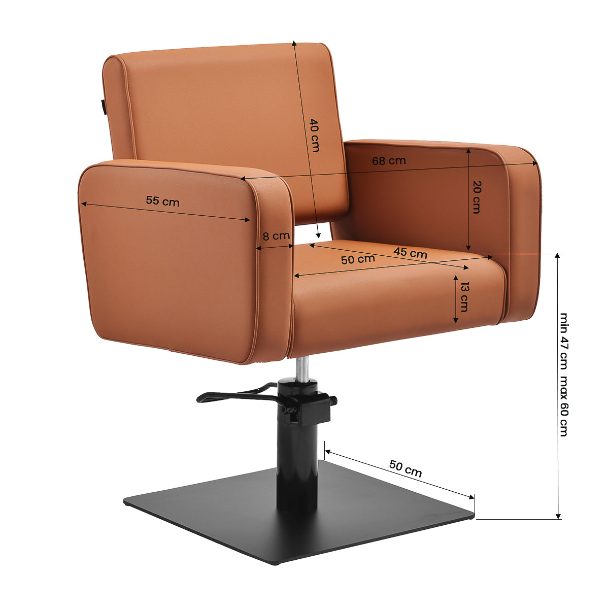 Fauteuil coiffeur Sierra Brun (base noire)