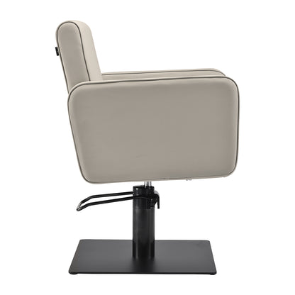 Fauteuil coiffeur Studio Gris Beige Base Noire
