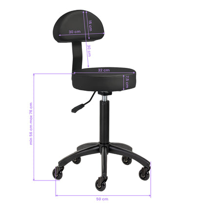 Tabouret coiffure Gabbiano D026 noir