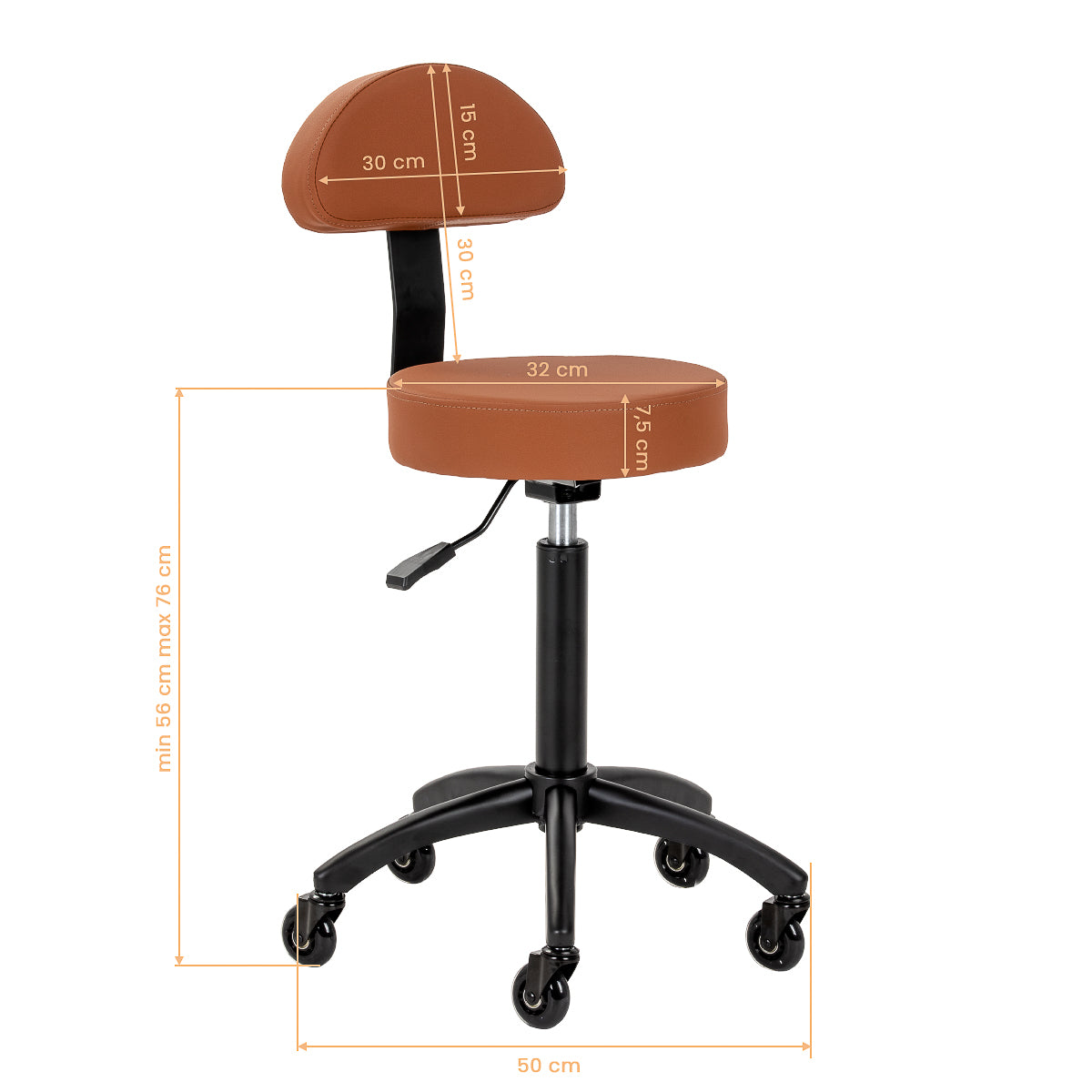 Tabouret coiffure Gabbiano D026 marron