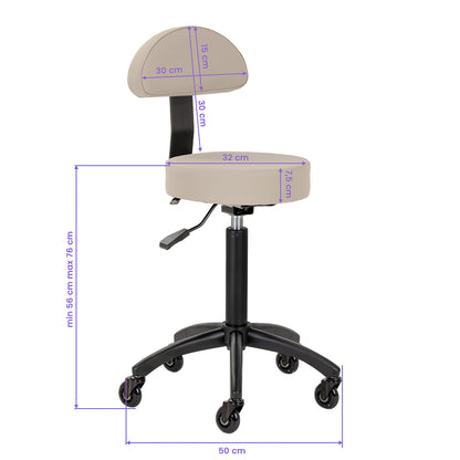 Tabouret coiffure Gabbiano D026 gris-beige