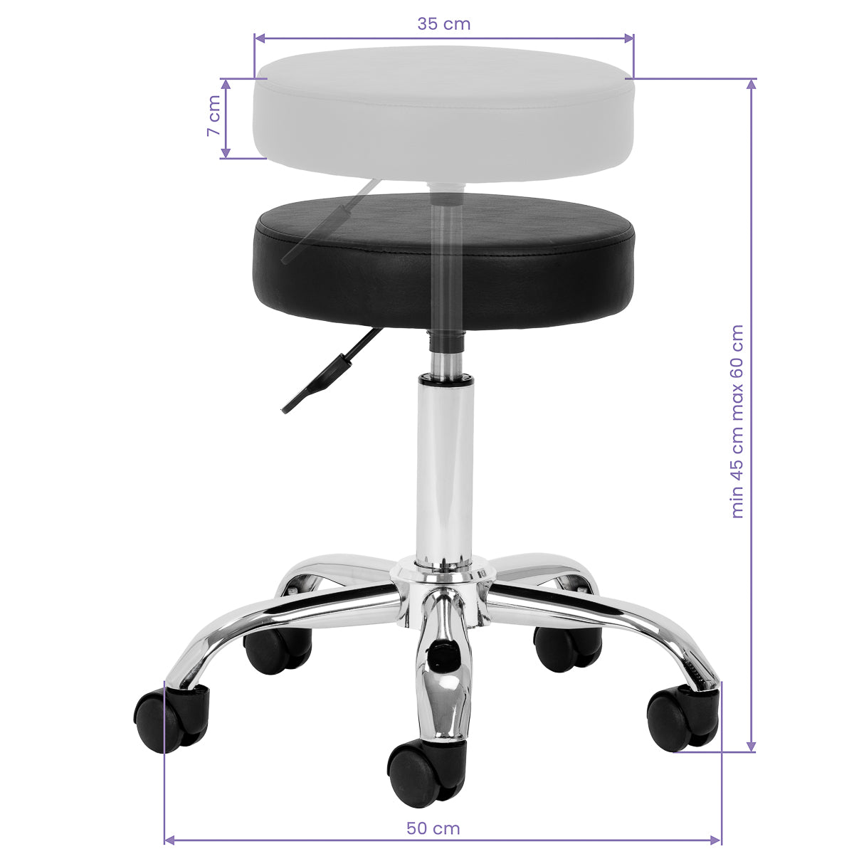 Tabouret cosmétique AM-310v noir
