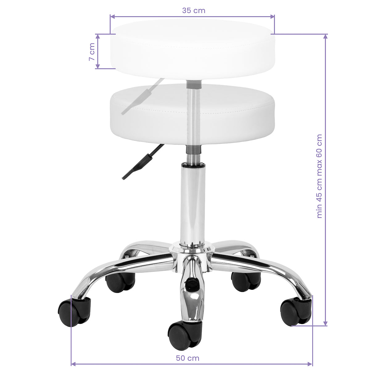 Tabouret cosmétique AM-310v blanc