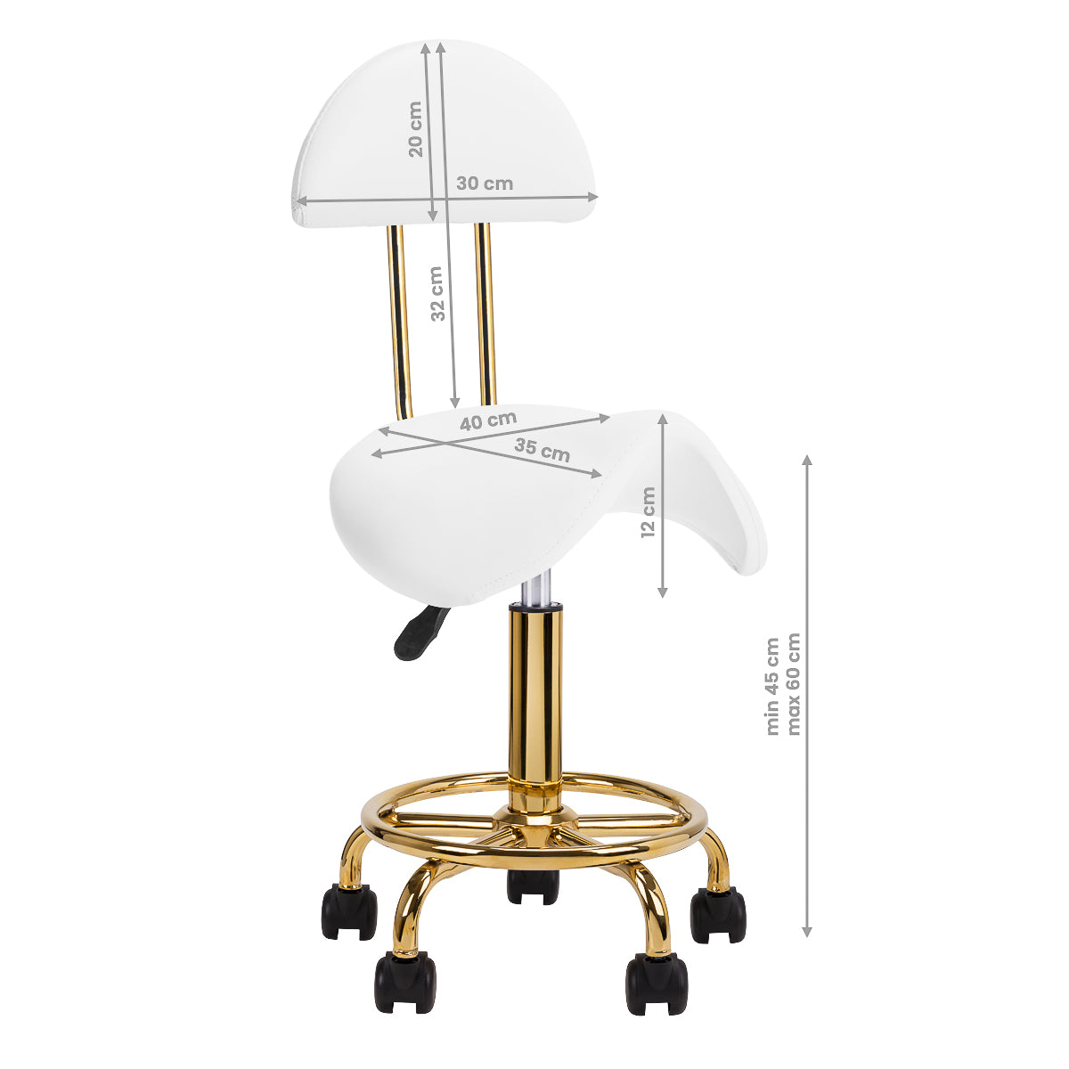 Tabouret cosmétique Essential Gold Blanc – Série Sélection