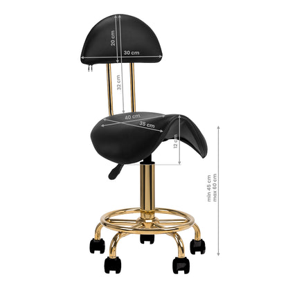 Tabouret cosmétique Essential Gold Noir – Série Sélection